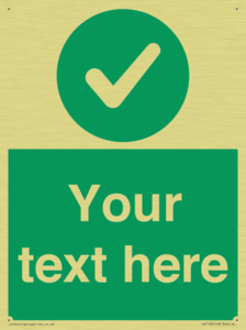 Custom green background, green circle with tick